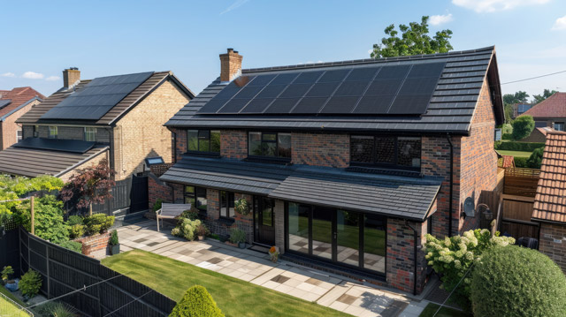 A new build home with Solar Panels