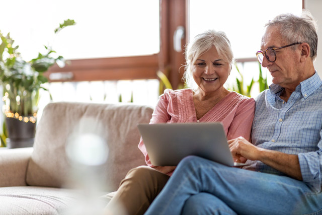 A couple enjoying their energy savings